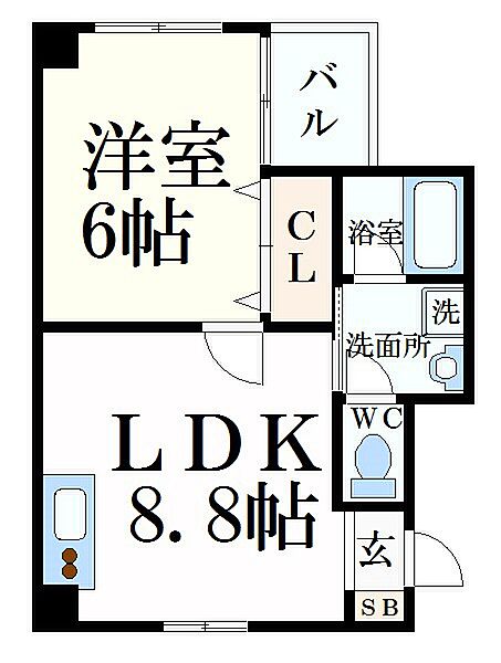 坂元町OMORIビル ｜兵庫県姫路市坂元町(賃貸マンション1DK・6階・33.91㎡)の写真 その2