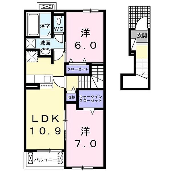 兵庫県姫路市四郷町東阿保(賃貸アパート2LDK・2階・58.67㎡)の写真 その2