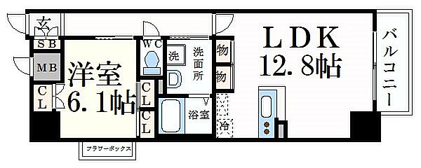 キャッスルコート博労町 ｜兵庫県姫路市博労町(賃貸マンション1LDK・3階・52.34㎡)の写真 その2