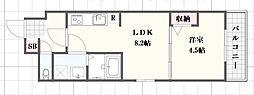 アーバンコート加古川 1LDKの間取図画像