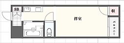 センチュリーアート21 1Kの間取図画像