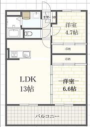 間取図画像 2LDK
