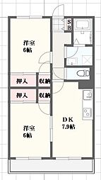 ビラ・タルミ 2DKの間取図画像
