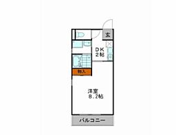 パークサイド姫路 1Kの間取図画像