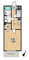 ALEGRIA姫路東 1Kの間取図画像