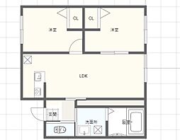 タイム今宿 2LDKの間取図画像