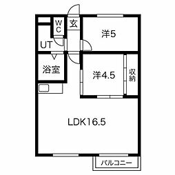 パークハイツ 2LDKの間取図画像