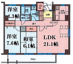 フィールトレイン 2SLDKの間取図画像