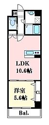 MISTRAL姫路駅前8安田 1LDKの間取図画像