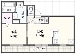 フォレスタ南条 1LDKの間取図画像