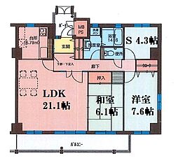 フィールトレイン 2SLDKの間取図画像