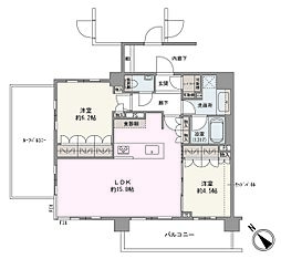 クリオ片瀬江ノ島 2LDKの間取図画像