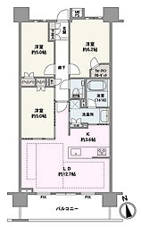 クリオ聖蹟桜ヶ丘サクラテラス 3LDKの間取図画像