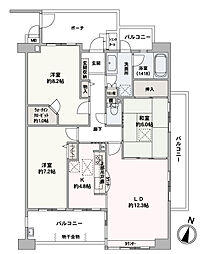 エステ・スクエア小田急相模原ステージ5 3LDKの間取図画像
