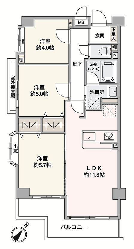 3LDK 間取り