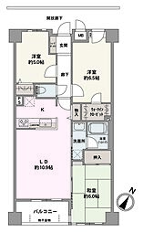 ダイアパレス小田急相模原 3LDKの間取図画像