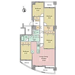 シーサイドももちクリスタージュ壱番館 4LDKの間取図画像