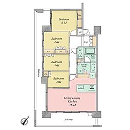 サンパーク大野城グラッセ 4LDKの間取図画像