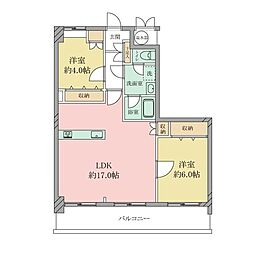 ライオンズマンション今宿 2LDKの間取図画像