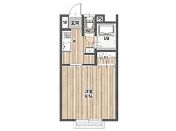 ビラ北町 1Kの間取図画像