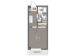 ウエストヒルズサンクレスト 1Kの間取図画像