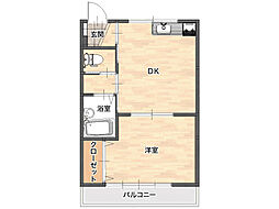 ヴィラージュ駒ケ根 1LDKの間取図画像