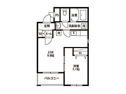 シルフィーノ 1LDKの間取図画像