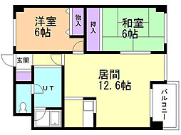 土屋ビル藻岩 2LDKの間取図画像