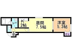 フェリシティ 1LDKの間取図画像