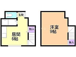 パルコート平岸411 1DKの間取図画像