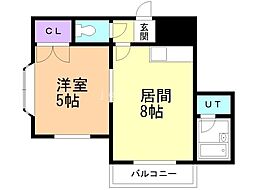 グランドール平岸512 1LDKの間取図画像