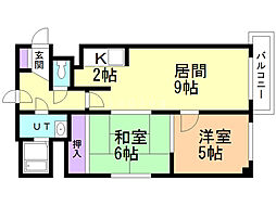 ジョイパレスA 2LDKの間取図画像