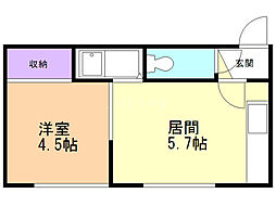 ごとうハイツ 1DKの間取図画像