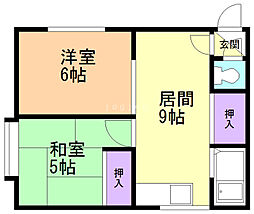 レヂデンス平岡 2LDKの間取図画像