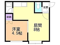 プライムハウス澄川 1LDKの間取図画像