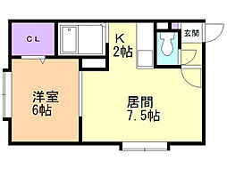 セピア澄川 1LDKの間取図画像