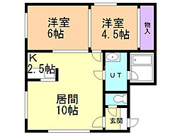 ホープ 2LDKの間取図画像