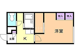 レオパレスグリンパーク 1Kの間取図画像