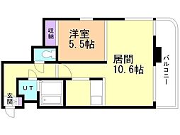 レガートタワー月寒中央 1LDKの間取図画像