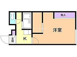 レオパレス真栄 1Kの間取図画像
