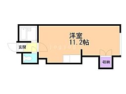 メゾンエクレーレ中の島 ワンルームの間取図画像