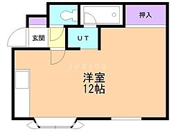 エスコート川沿B ワンルームの間取図画像