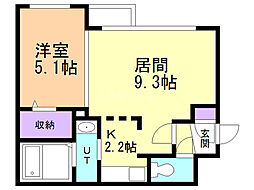 TRESOR33 1LDKの間取図画像