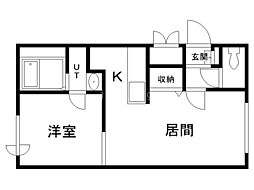 NIPPOコア美園 1DKの間取図画像