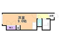 メゾンエクレーレ中の島 ワンルームの間取図画像