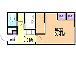 レオパレス美園フェニックス 1Kの間取図画像