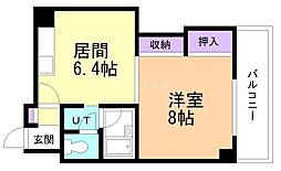 メゾンドゥシャルマン 1LDKの間取図画像