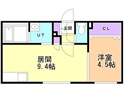 札幌市豊平区平岸五条13丁目マンション 1LDKの間取図画像