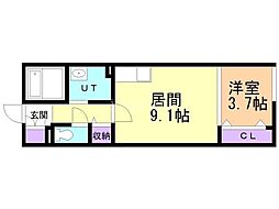 札幌市豊平区平岸五条13丁目マンション 1LDKの間取図画像
