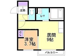 札幌市豊平区平岸五条13丁目マンション 1LDKの間取図画像